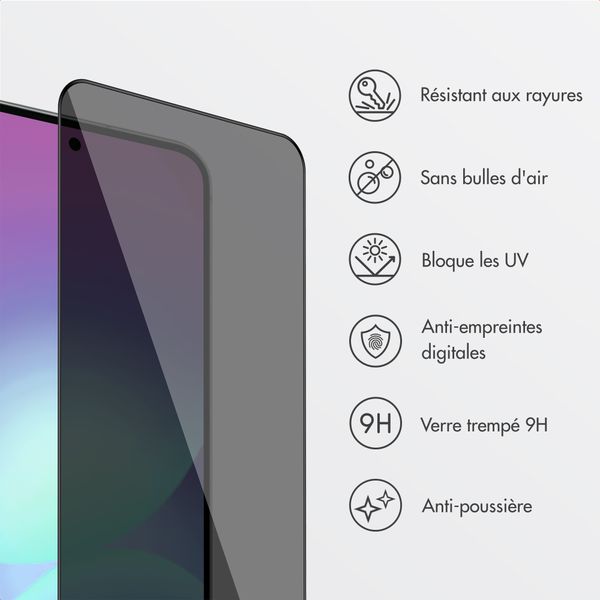 Accezz Protection d'écran en verre trempé avec filtre de confidentialité + Applicateur Samsung Galaxy A57 (5G)
