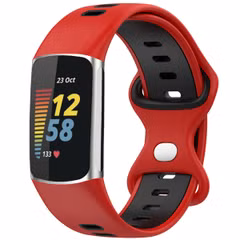 imoshion Bracelet Sport⁺ en silicone Fitbit Charge 5 / 6 - Red & Black