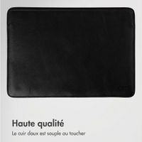 Accezz Leather Pochette ordinateur Apple MacBook 15 pouces - Noir