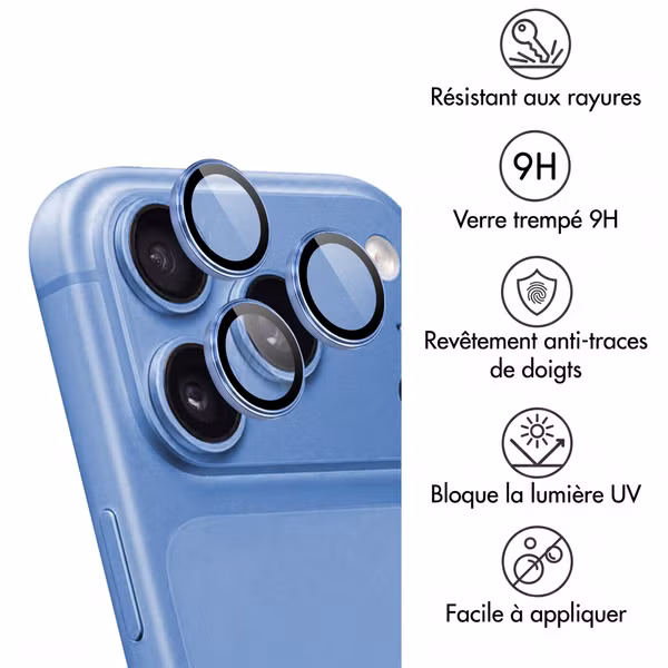 imoshion Lot de 2 protections d'objectif de caméra pour Apple iPhone 18 Pro / 18 Pro Max - Light Blue