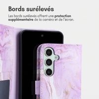 imoshion Étui de télephone portefeuille Design Samsung Galaxy S25 - Purple Marble