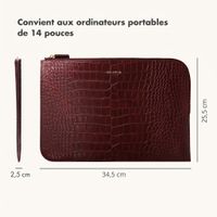 Selencia Pochette ordinateur Croco 14 pouces - Burgundy