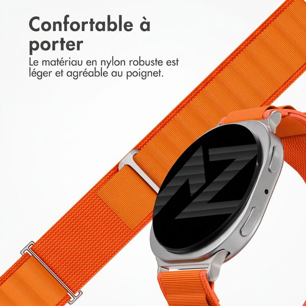 Accezz Bracelet en nylon Alpine Samsung Galaxy Watch 9 (40/44mm) / Watch 8 (40/44mm) / Classic (46mm) - Orange