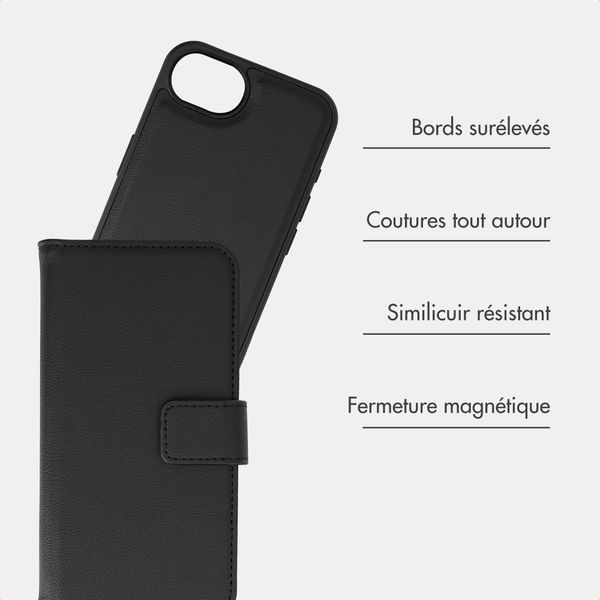imoshion Étui portefeuille luxe 2-en-1 amovible Apple iPhone 17e / 16e - Noir