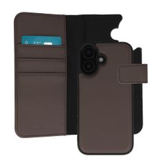 imoshion Étui portefeuille luxe 2-en-1 amovible Apple iPhone 16 - Marron