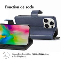 imoshion Étui de télephone portefeuille de luxe Apple iPhone 16 Pro Max - Bleu foncé