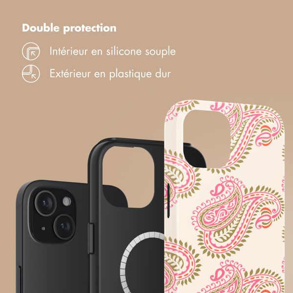 Selencia Coque arrière Vivid avec MagSafe Apple iPhone 15 - Paisley Blush