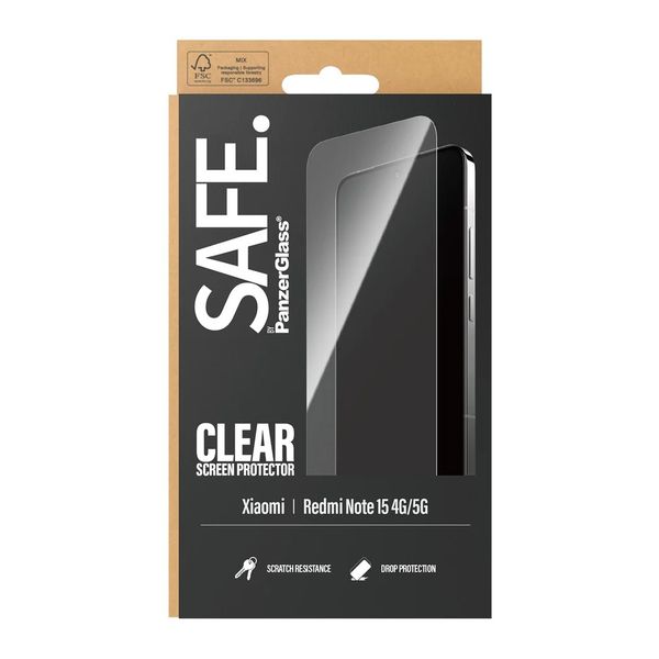 SAFE by PanzerGlass Protection d'écran Ultra-Wide Fit Xiaomi Redmi Note 15 (5G)