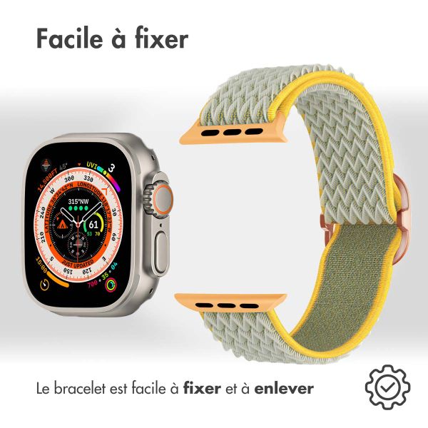imoshion Bracelet en nylon élastique Apple Watch | 44/45/46/49 mm - Vert clair