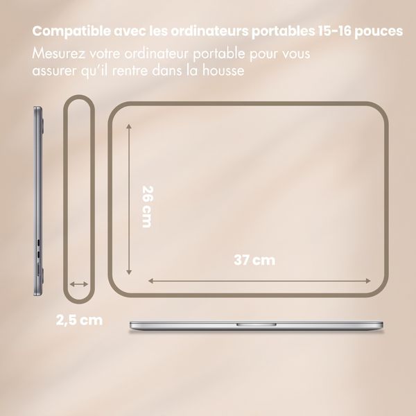 Selencia Pochette ordinateur velours côtelé 15-16 pouces - Sage Green