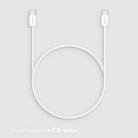 imoshion Câble USB-C vers USB-C Tressé 60 W - 0,5 mètre - Blanc