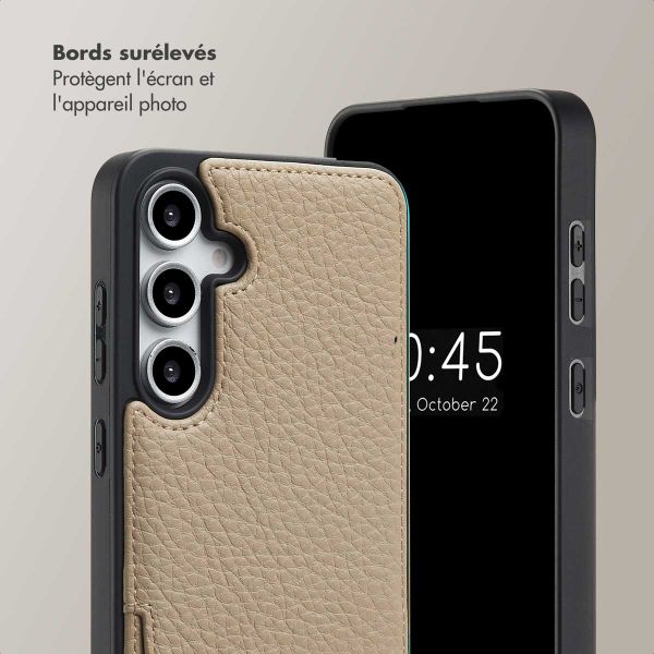 Selencia Coque de télephone Nova avec cordon et porte-cartes Samsung Galaxy S24 FE - Beige