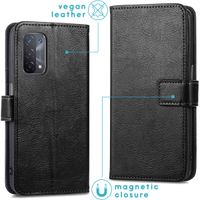 imoshion Étui de télephone portefeuille de luxe Oppo A74 (5G) / A54 (5G) - Noir