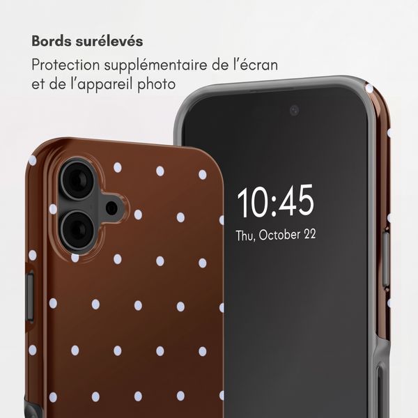 Selencia Coque arrière Vivid Apple iPhone 16 - Happy Dots Chocolate