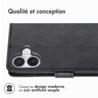 imoshion Étui de télephone portefeuille de luxe Apple iPhone 16 Plus - Noir