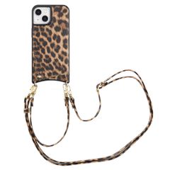 Selencia Coque de télephone Nova avec cordon et porte-cartes Apple iPhone 14 / 13 - Leopard