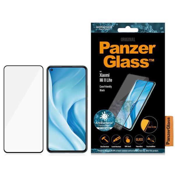 PanzerGlass Protection d'écran en verre trempé Case Friendly Xiaomi Mi 11 Lite (5G/4G) / 11 Lite 5G NE