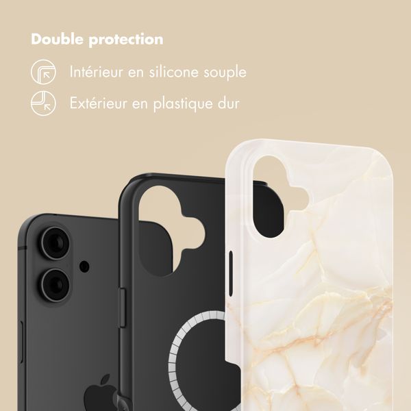 Selencia Coque arrière Vivid avec MagSafe Apple iPhone 16 - Golden Beige Marble