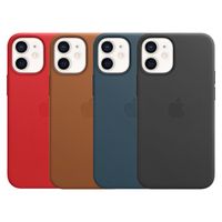 Apple 4 Pack Coque Leather Apple iPhone 12 Mini - Red + Saddle Brown + Baltic Blue + Black
