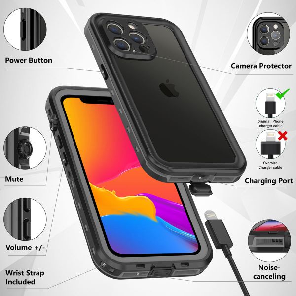 Redpepper Coque imperméable Dot Plus Apple iPhone 13 Pro Max - Noir