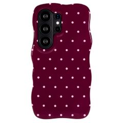 Selencia Coque arrière Vivid Wavy avec MagSafe Samsung Galaxy S26 Ultra - Happy Dots Burgundy