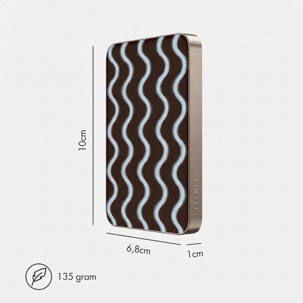 Selencia Powerbank Vivid 5 000 mAh - MagSafe et Qi - Desert Gold / Wavy Baby Choco