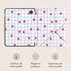 imoshion Étui de liseuse portefeuille design Pliable Kobo Libra Colour - Cherry Check