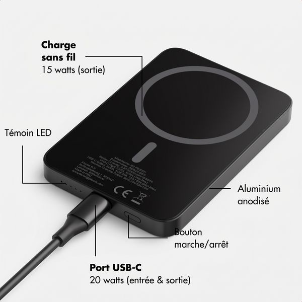 Selencia Powerbank Vivid 5 000 mAh - MagSafe et Qi - Black / Rebel Crush