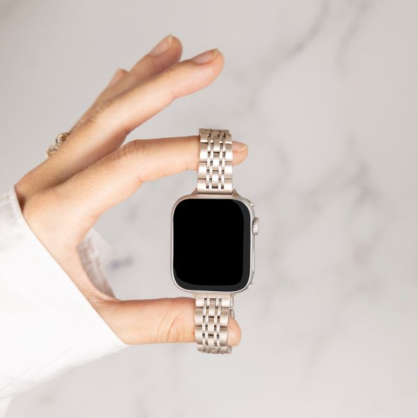 Selencia Bracelet en acier slim style Jubilee Apple Watch | 38/40/41/42 mm - Starlight