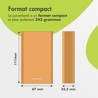 imoshion Ultra Series Aluminium Batterie externe 20.000 mAh - Charge rapide jusqu'à 33 watts - Gold