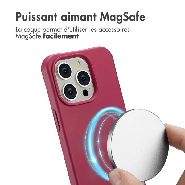 imoshion Coque arrière Color avec cordon amovible et MagSafe Apple iPhone 14 Pro - Raspberry