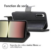 imoshion Étui de télephone portefeuille de luxe Sony Xperia 10 V - Noir