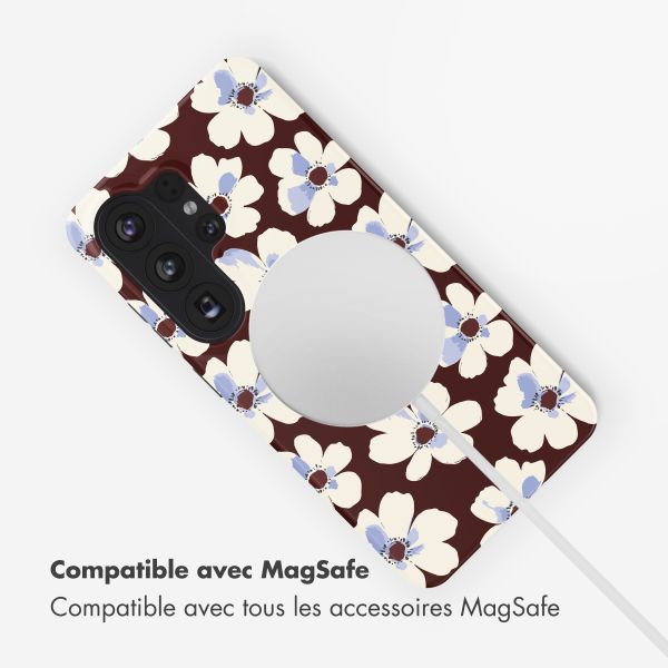 Selencia Coque arrière Vivid avec MagSafe Samsung Galaxy S26 Ultra - Choco Flower Pop