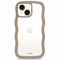 Holdit Coque Wavy Apple iPhone 17e / 16e / 15 / 14 / 13 - Mocha Brown / Transparent