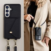 Selencia Coque de télephone Sera avec cordon et porte-cartes enveloppe Samsung Galaxy A27 (5G) - Noir