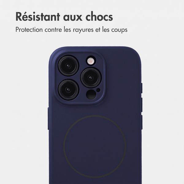 Accezz Coque Grip avec MagSafe Apple iPhone 15 Pro - Bleu foncé