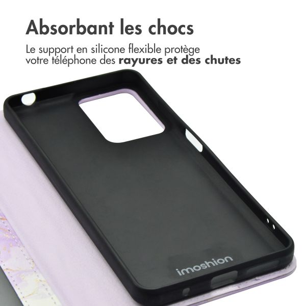 imoshion Étui de télephone portefeuille Design Motorola Moto G24 Power - Purple Marble