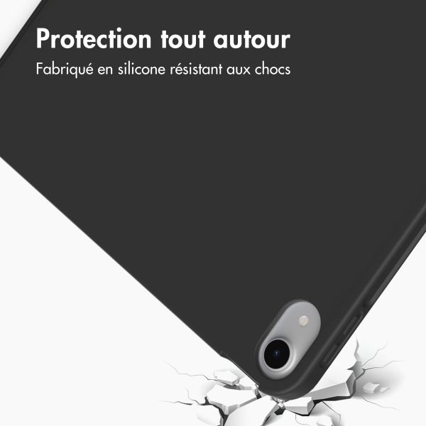 Accezz Coque tablette portefeuille Smart Silicone Apple iPad Air 11 pouces (2026) M4 / (2025) M3 / (2024) M2 / Air 5 (2022) / Air 4 (2020) - Noir