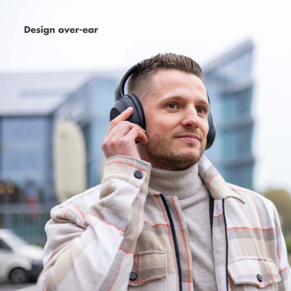 Selencia Casque sans fil Urban Play - Réduction active du bruit (ANC) - Avec étui de rangement - Midnight Black