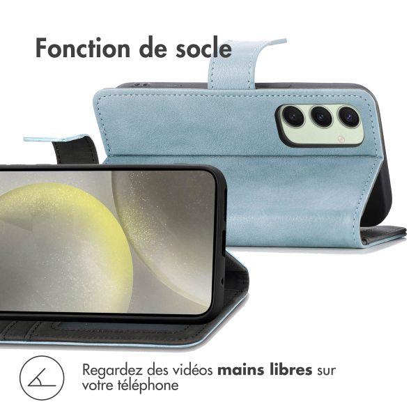 imoshion Étui de télephone portefeuille de luxe Samsung Galaxy S24 FE - Bleu clair