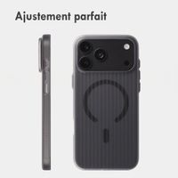 Accezz Coque arrière Lite avec MagSafe | Fluted | Apple iPhone 18 Pro Max / 17 Pro Max - Gris