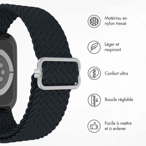 imoshion Bracelet nylon tissé Apple Watch | 44/45/46/49 mm - Gris foncé