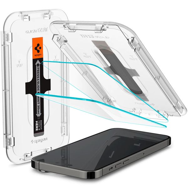 Spigen Protection d'écran en verre trempé GLAStR Fit 2 Paquets + Applicator Apple iPhone 14 Pro
