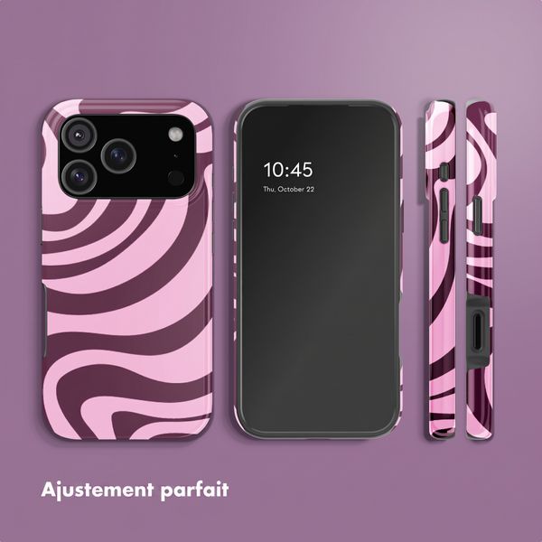 Selencia Coque arrière Vivid Apple iPhone 18 Pro - Wavy Swirl Pink Plum