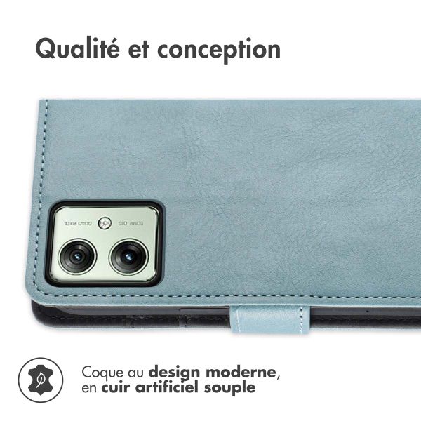 imoshion Étui de télephone portefeuille de luxe Motorola Moto G54 - Bleu clair