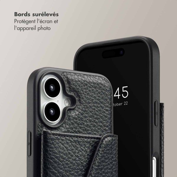 Selencia Coque de télephone Sera avec cordon et porte-cartes enveloppe Apple iPhone 16 - Noir