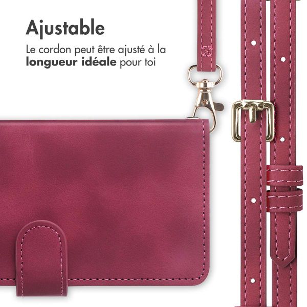 imoshion Etui de télephone portefeuille avec cordon Apple iPhone SE (2022 / 2020) / 8 / 7 - Rouge