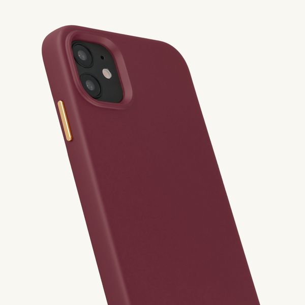 Selencia Coque arrière Rivièra avec MagSafe avec crochets amovibles Apple iPhone 11 - Bold Burgundy