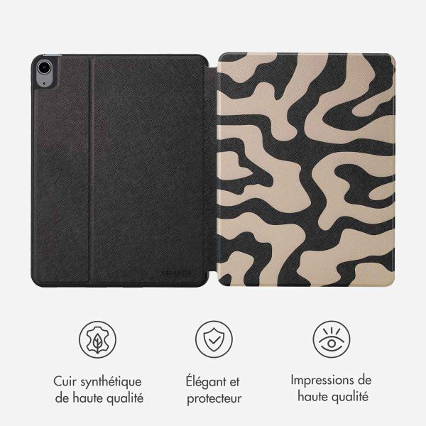 Selencia Coque tablette Vivid Apple iPad Air 11 pouces (2026) M4 / (2025) M3 / (2024) M2 / Air 5 (2022) / Air 4 (2020) - Art Wave Black