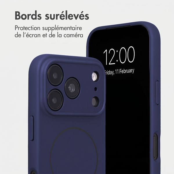 Accezz Coque Grip avec MagSafe Apple iPhone 18 Pro / 17 Pro - Bleu foncé